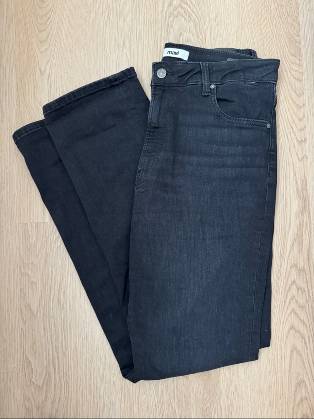 Mavi Women's Straight Leg Black Jeans